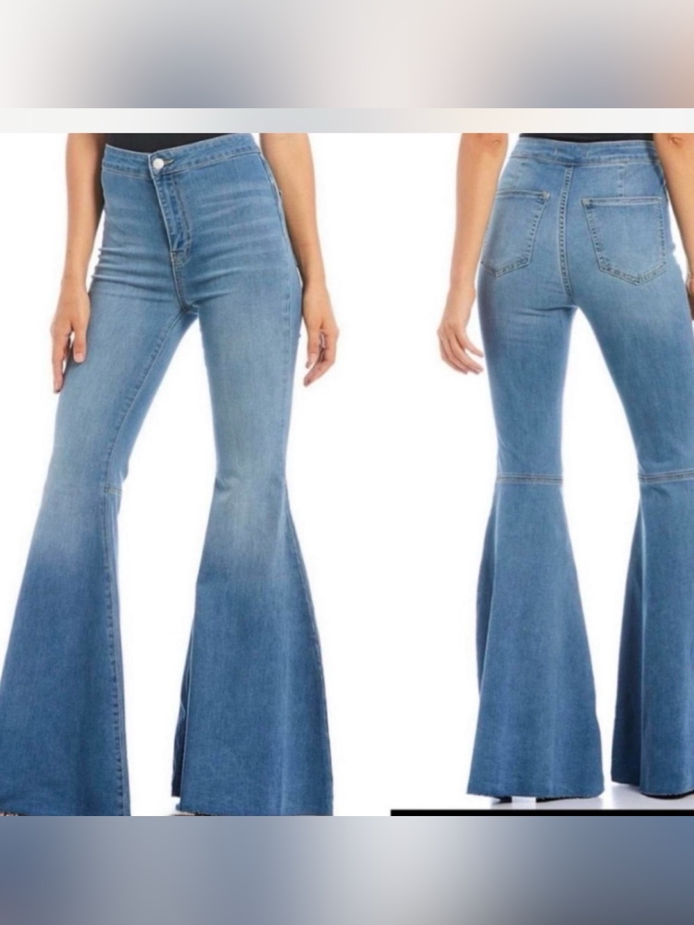 Free People Extreme Flare Bell Bottom Jeans High Rise Size 29 Y2K 70s